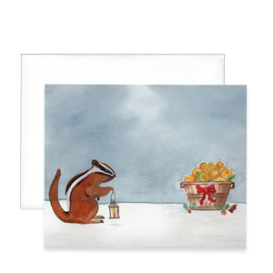 Chipmunk Christmas Greeting Card