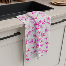 Load image into Gallery viewer, Pink Flowers Microfiber Tea Towel
