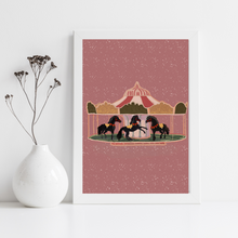 Load image into Gallery viewer, Christmas Carousel Pink Art Print
