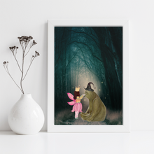 Load image into Gallery viewer, Enchanted Forest Fairy and Friend Art Print
